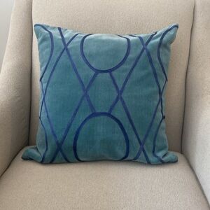 Urban Barn Decorative Pillow Cover and Insert in Teal Blue